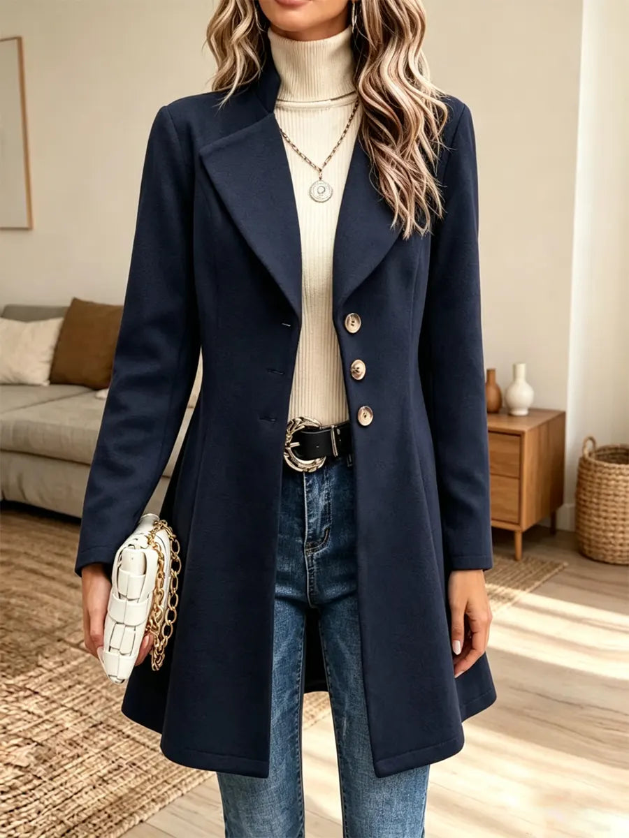 Retro Chic Warm Button Lapel Art Casual Stylish Long Sleeve Coat