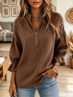 Vintage Elegant Cotton-linen Shirt