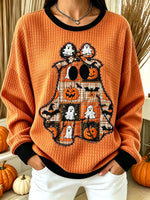 Vintage Halloween Ghost Art Print Crewneck Sweatshirt