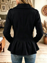 Women's Military Peplum Asymmetrical Zip Jacket