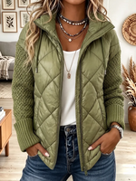 Vintage Elegant Knitting Patchwork Quilted Winter Jacket