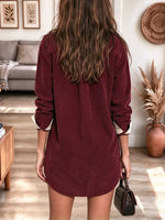 Vintage Chic Lapel Art Casual Stylish Long Sleeve Mini Shirt Dress