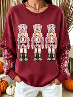 Vintage Christmas Nutcracker Art Print Crewneck Sweatshirt