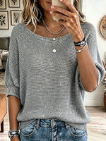 Vintage Elegant Glitter Knit Shirt
