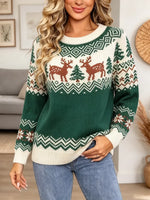 Funny Christmas Pattern Art Casual Stylish Long Sleeve Knit Sweater