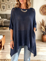 Women's Knit Asymmetrical Tunic Top