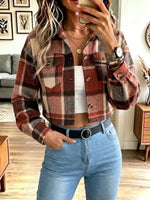 Retro Plaid Pattern Art Casual Stylish Long Sleeve Coat