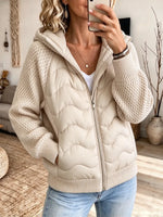 Retro Cozy Hooded Patchwork Art Casual Stylish Long Sleeve Quilted Jacket
