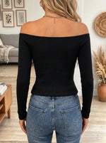 Women's Rhinestone Embellished Off-the-Shoulder Top