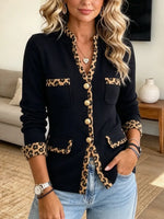 Retro Leopard Pattern Art Casual Stylish Long Sleeve Coat