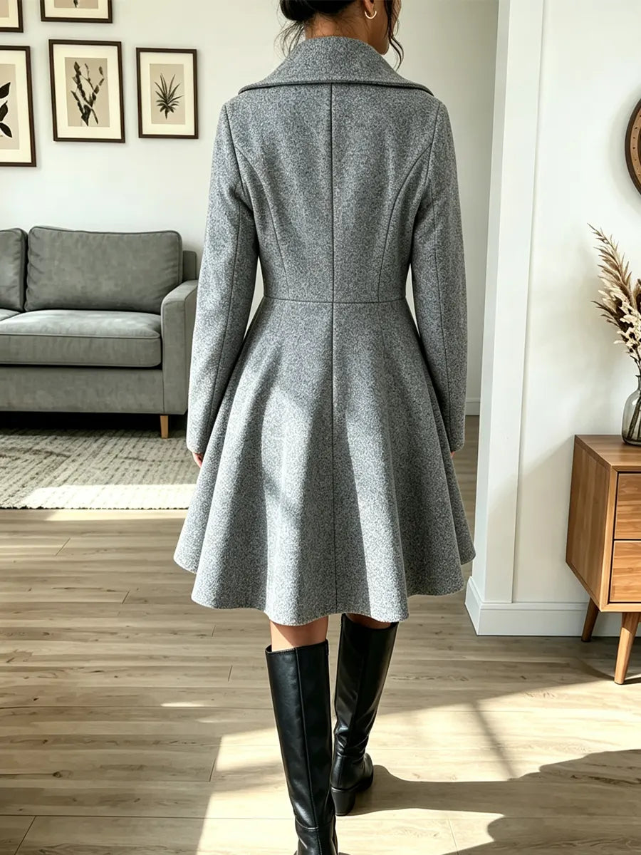 Retro Chic Warm Button Lapel Art Casual Stylish Long Sleeve Coat