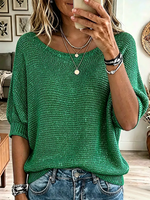 Vintage Elegant Glitter Knit Shirt