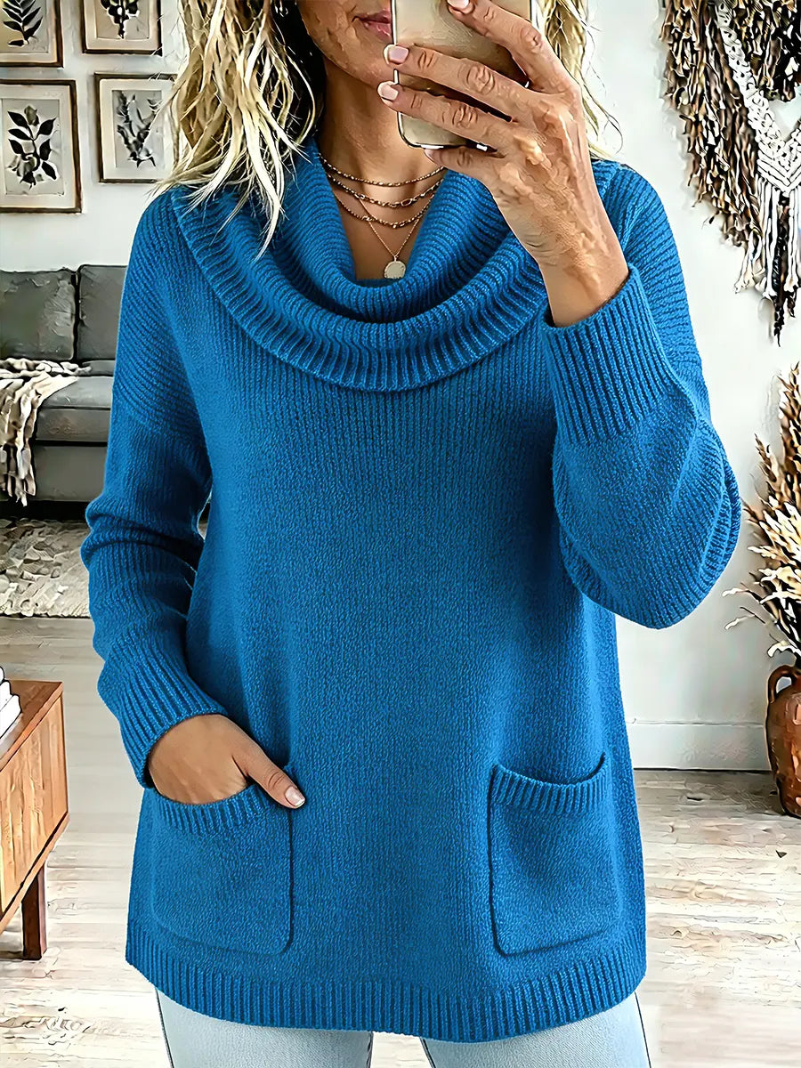 Vintage Elegant Pocket Sweater