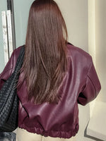 Retro Cozy Zip Art Casual Lapel Stylish Leather Long Sleeve Coat