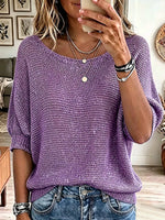 Vintage Elegant Glitter Knit Shirt