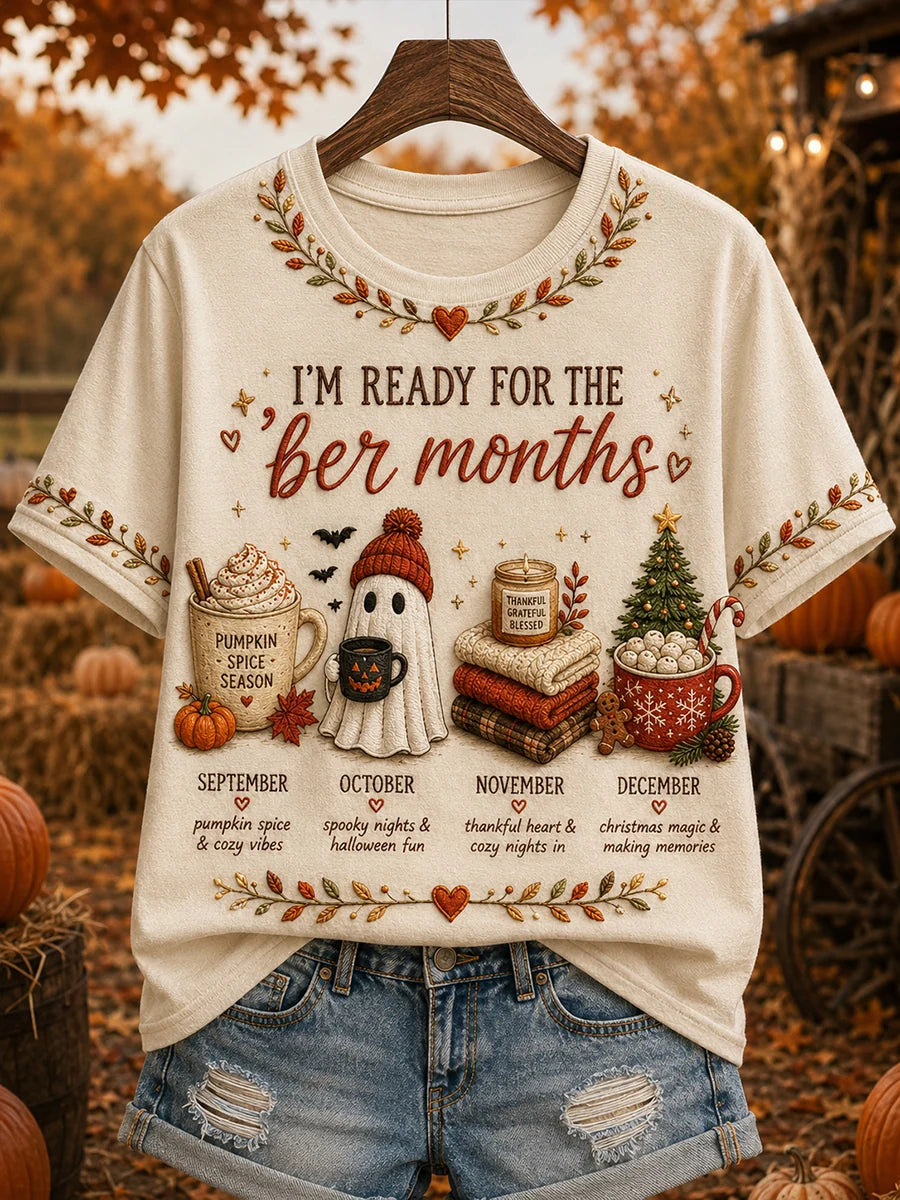 Women's Cozy Ber Months Holiday Graphic T-Shirt