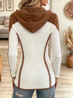 Women's Boho Hooded Ribbed Knit Top