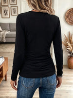 Women's Lace Patchwork V-Neck Top