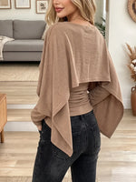 Vintage Elegant Patchwork Shawl-cape Design Shirt