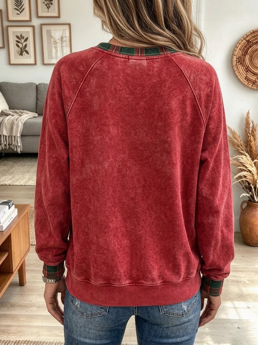 Women's Plaid Christmas Tree Sweatshirt