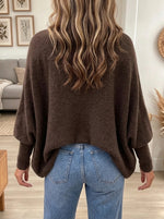 Women's Asymmetric Hem Slouchy Knit Poncho Sweater