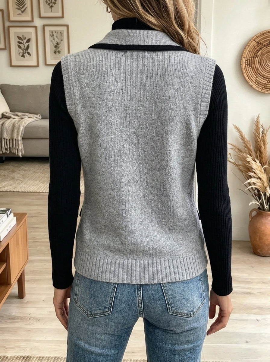 Women's Double-Breasted Knit Vest