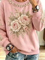 Vintage Floral Pattern Art Casual Stylish Long Sleeve Sweatshirt