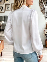 Women's Vintage Elegant Satin Spliced with Sequins Shirt