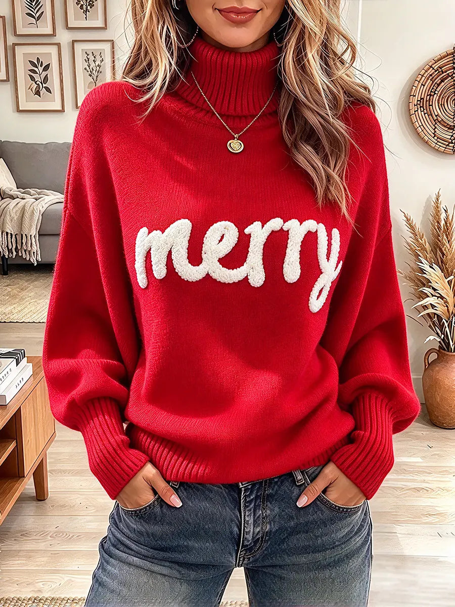 Vintage Elegant Christmas Embroidery Knit Sweater