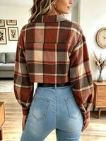 Retro Plaid Pattern Art Casual Stylish Long Sleeve Coat