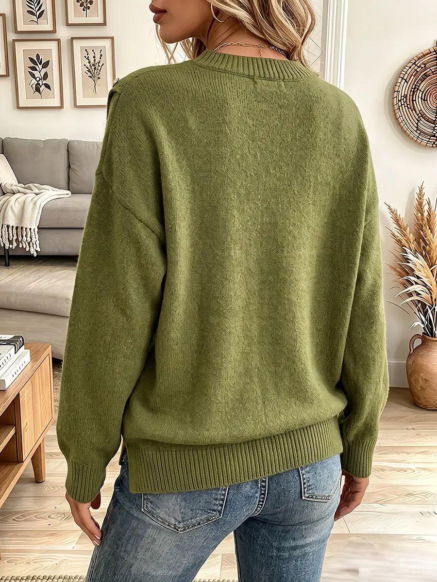 Vintage Elegant Button Knit Sweater