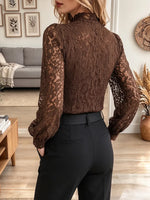 Vintage Elegant Patchwork Lace Shirt