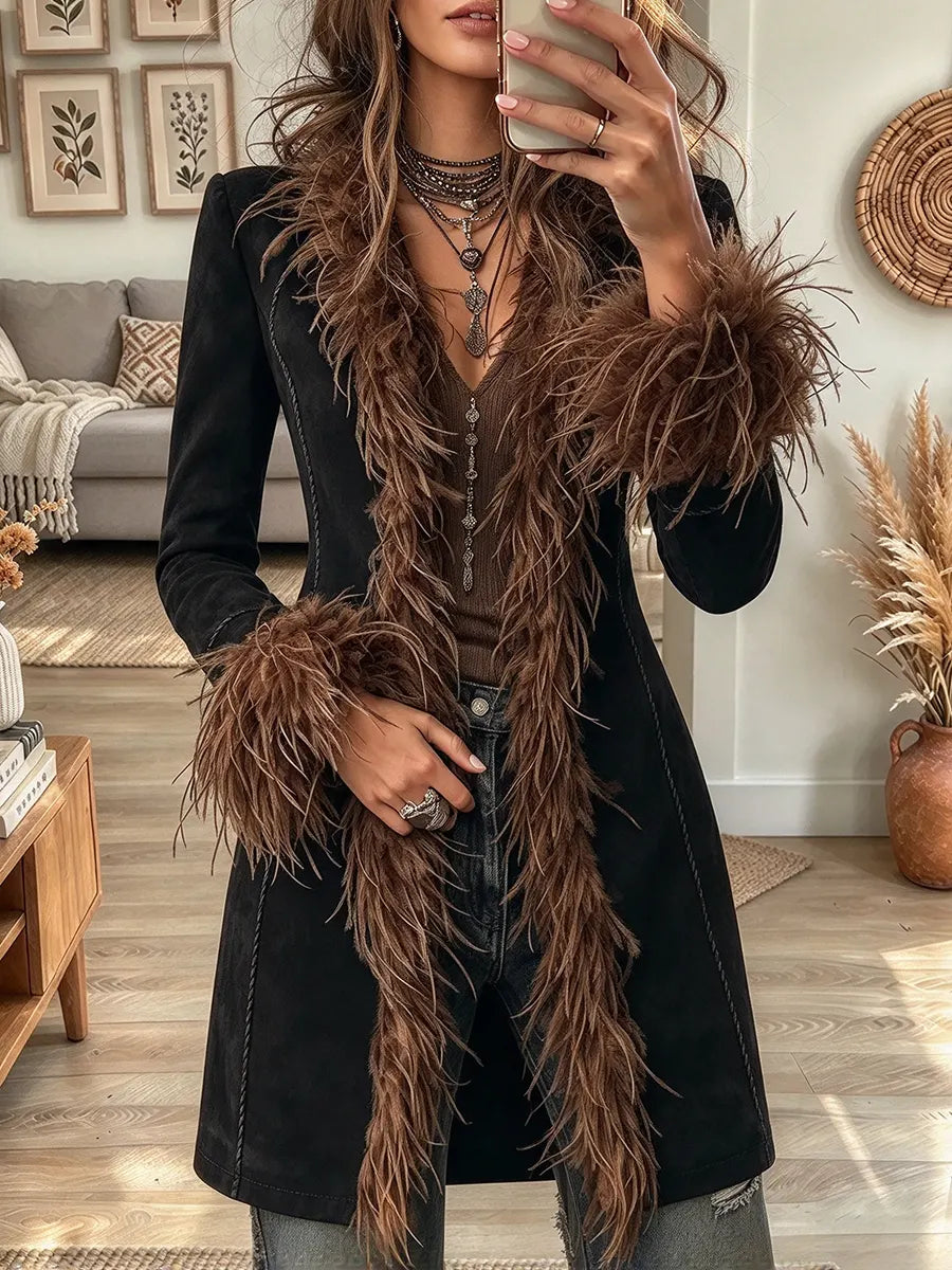Women's Retro Bohemian Long Frayed Coat