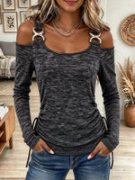 Women's Cold-Shoulder Metal Ring Top