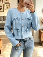Retro Chic Bow Art Casual Stylish Long Sleeve Coat