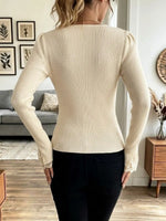 Retro Button Lace Patchwork Knit Art Casual Stylish Sweater Top