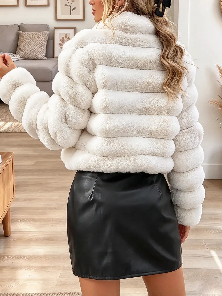 Retro Chic Elegant Fur Art Casual Stylish Long Sleeve Coat