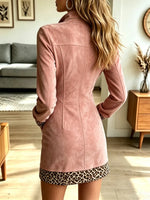 Vintage Leopard Patchwork Pattern Art Casual Stylish Long Sleeve Dress