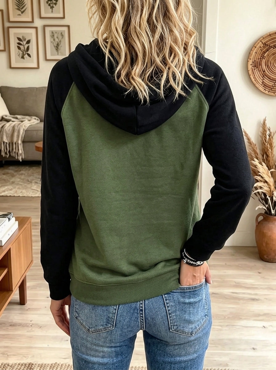 Women's Colorblock Raglan Sleeve Hoodie