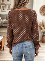 Women's Polka Dot Bow Tie Blouse