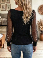 Women's Celestial Scalloped Sweetheart Sheer Top