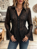 Vintage Elegant Patchwork Lace Shirt