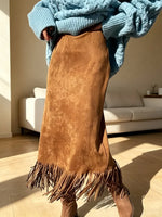 Vintage Elegant Western Fringe Art Casual Stylish Skirt