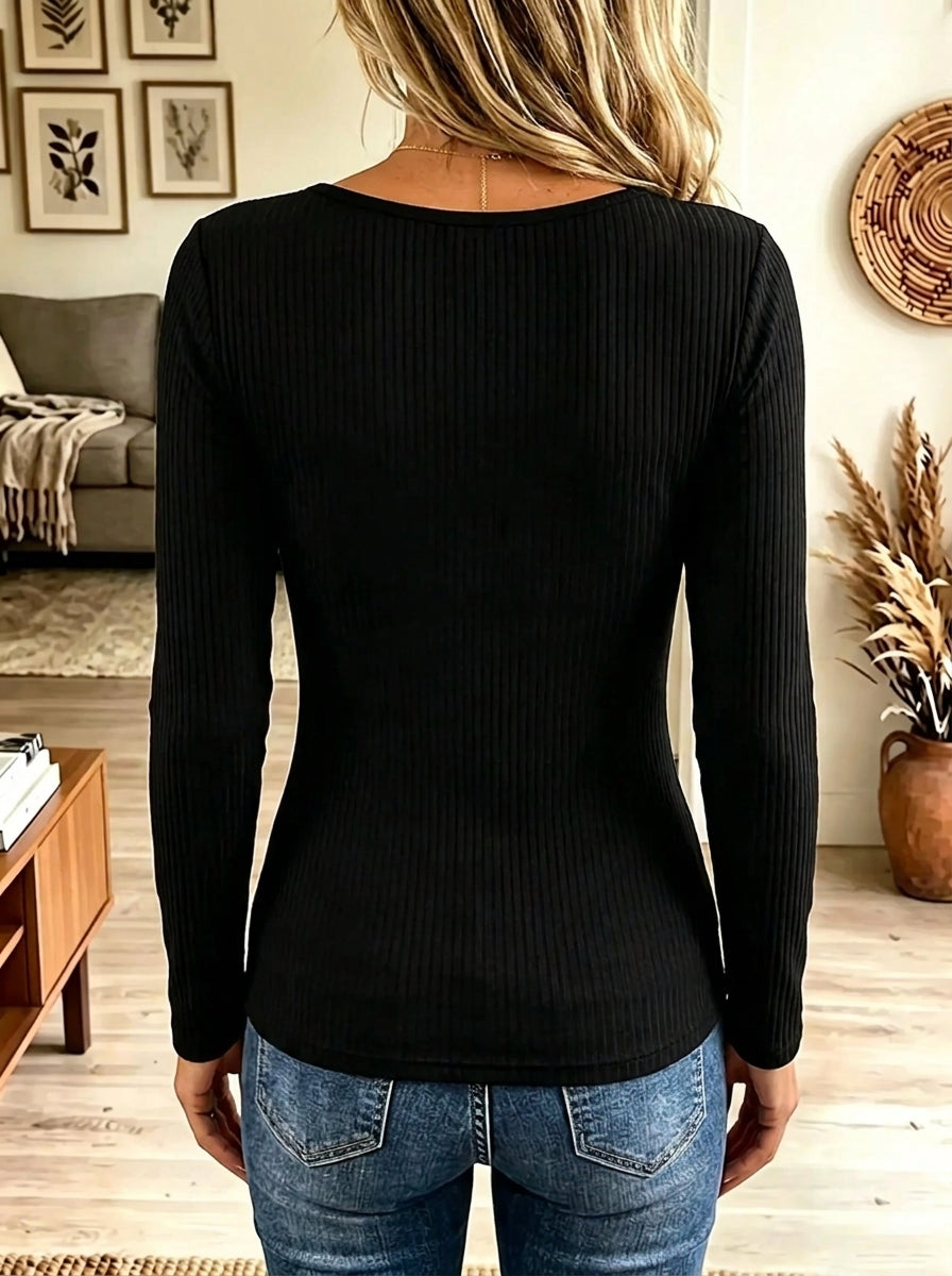 : Women's Crisscross Strappy V-Neck Ribbed Knit Top
