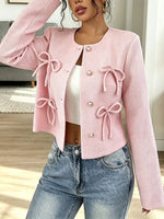 Retro Chic Bow Art Casual Stylish Long Sleeve Coat