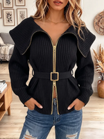 Vintage Elegant Knitted Fabric Patchwork Shining Gold Jacket