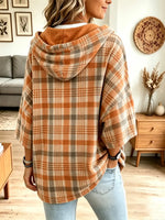 Retro Plaid Pattern Art Casual Long Sleeve Hooded Sweatshirt
