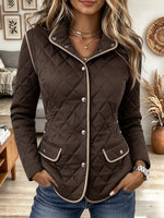 Women's Contrast Trim Quilted Jacket