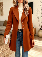 Retro Chic Warm Button Lapel Art Casual Stylish Long Sleeve Coat
