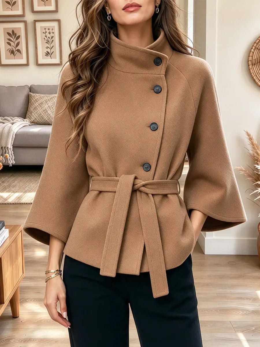 Retro Elegant Classic Art Casual Stand Collar Stylish Long Sleeve Coat